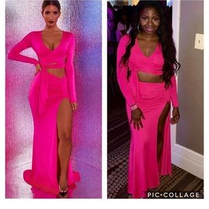 Pink two piece dress